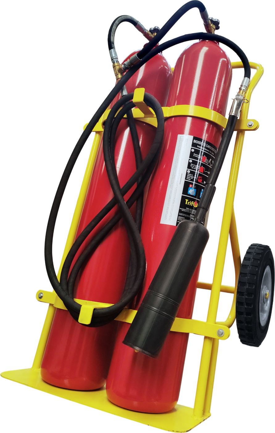 Extintor CO2 BC Trifuego Carretilla 50 kg, Mod. 110 Ruedas Hule