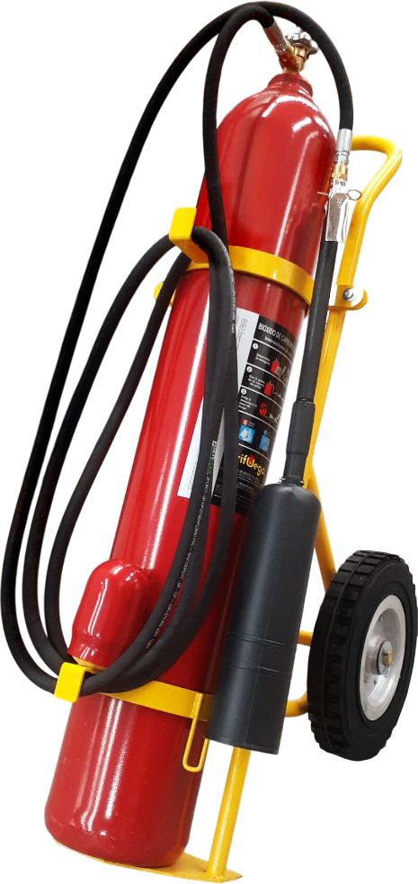 Extintor CO2 BC Trifuego Carretilla 25 kg, Mod. 50 Ruedas Hule