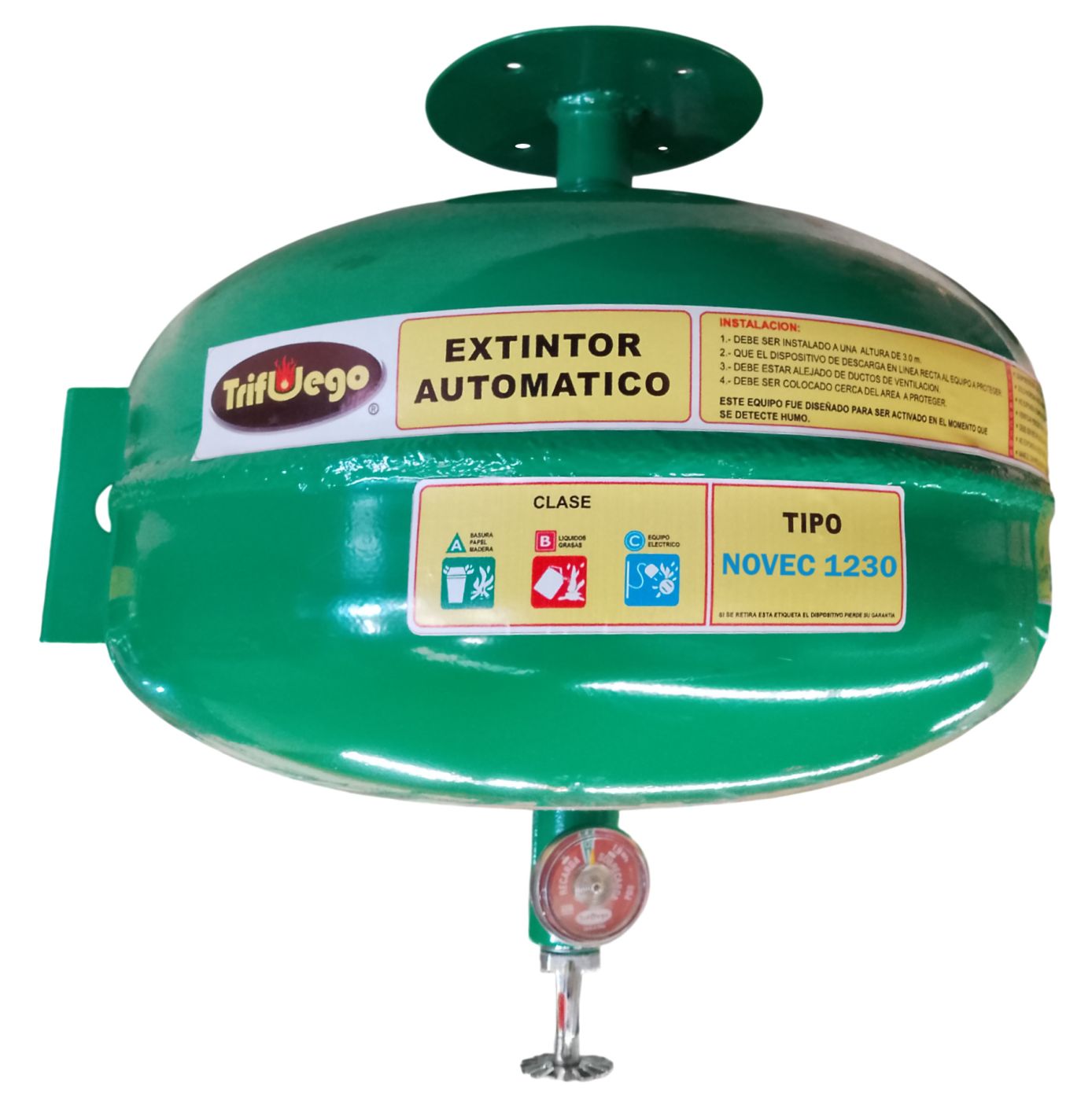 Extintor Esfera NOVEC 6 kg, Agente Limpio