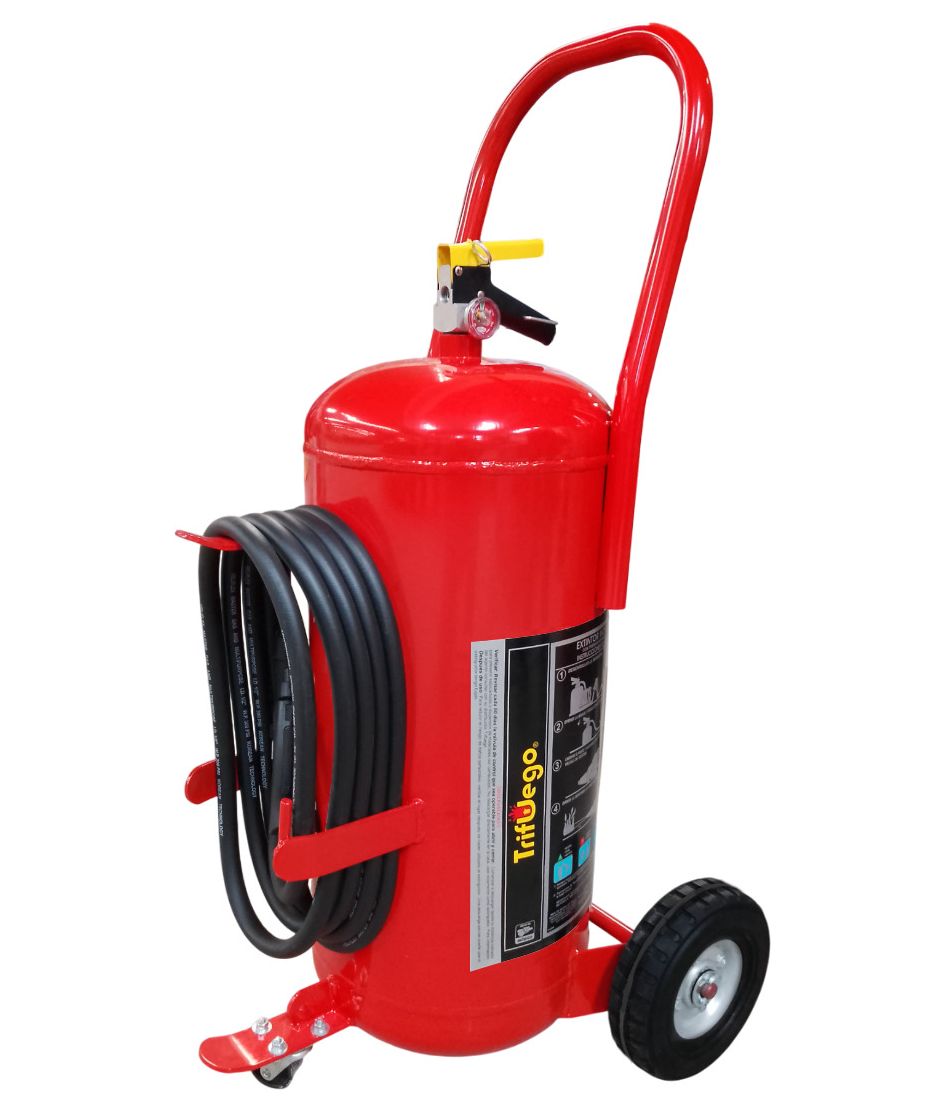 Extintor PQS ABC Carretilla 34 kg, Mod. 75 Ruedas de Hule