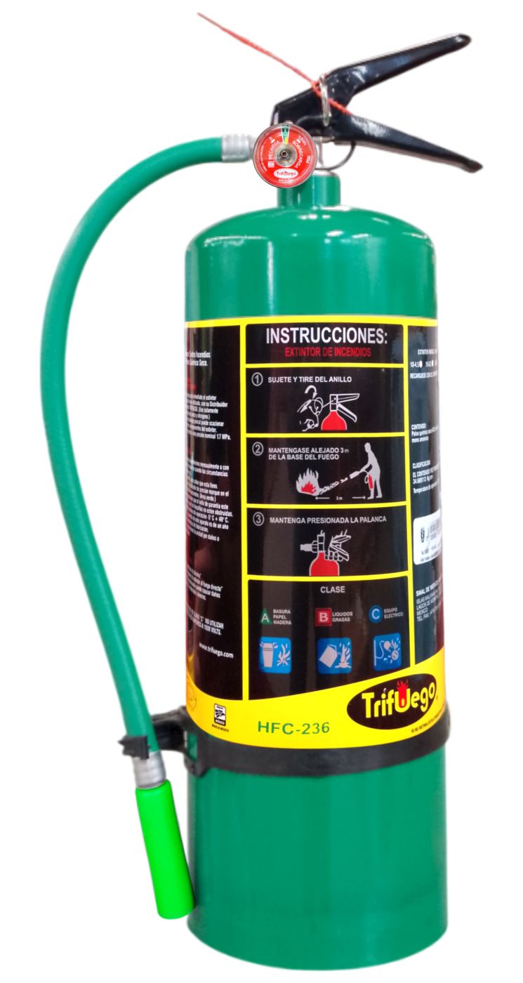 Extintor HFC-236 Trifuego 6.0 kg, Mod. 15