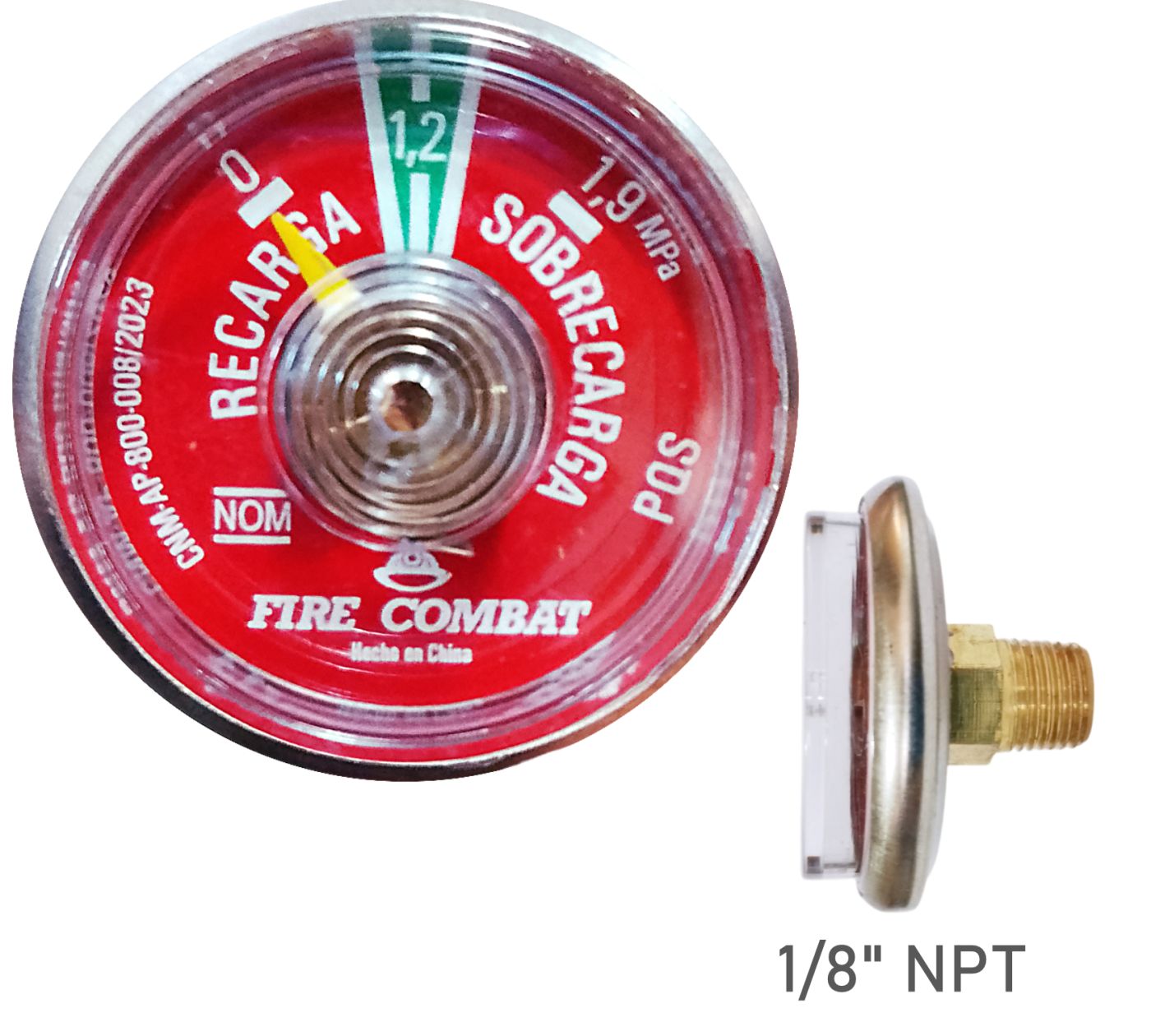 Manómetro Fire Combat PQS 1,2 MPa