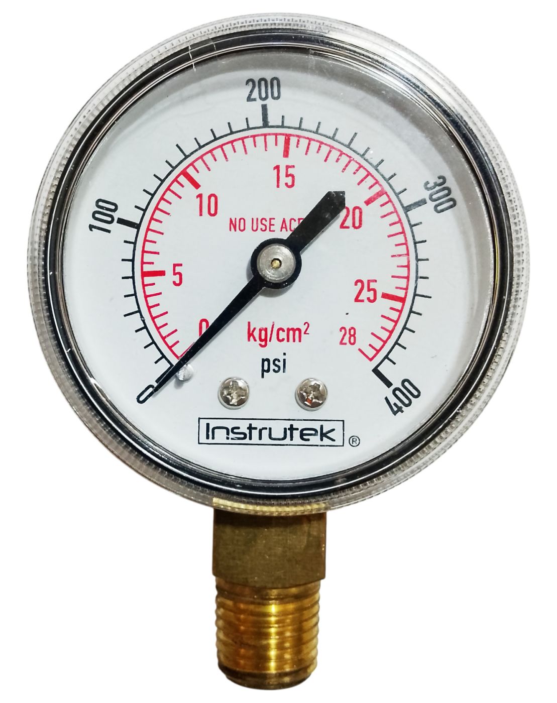 Manómetro 0-3000 psi 1/4" Horizontal Inox con Glicerina